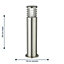 First Choice Lighting Set of 2 Bloom Stainless Steel Clear IP44 Outdoor Post Lights