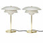 First Choice Lighting Set of 2 Bruntsfield Brass Warm Grey Table Lamps