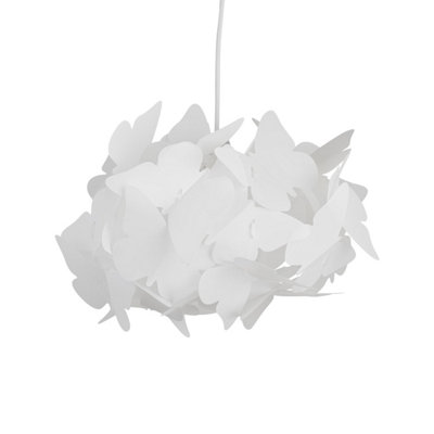 First Choice Lighting Set of 2 Butterfly White Easy Fit Pendant Shades