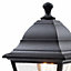 First Choice Lighting Set of 2 Cambridge - Black Clear Glass IP44 37cm Outdoor Post Lights