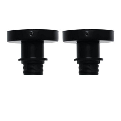First Choice Lighting Set of 2 Cassidy Black E27 Flush Mount Ceiling Lights for Easy Fit Shades