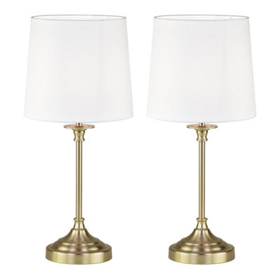 First Choice Lighting Set of 2 Chester Antique Brass Lamps