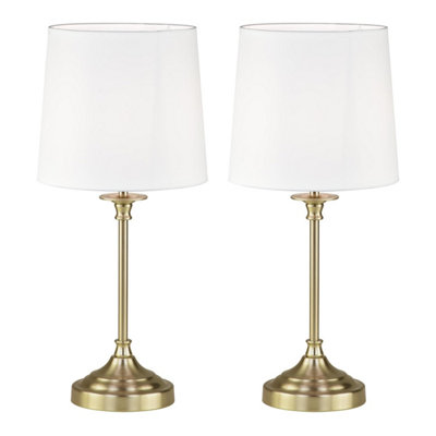 First Choice Lighting Set of 2 Velvet Antique Brass Green Table Lamp With  Shades