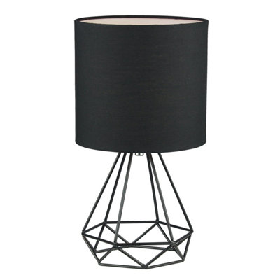 First Choice Lighting Set of 2 Christie Black Table Lamp With Shades