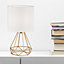 First Choice Lighting Set of 2 Christie Gold White Table Lamp With Shades