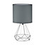 First Choice Lighting Set of 2 Christie Silver Grey Table Lamp With Shades