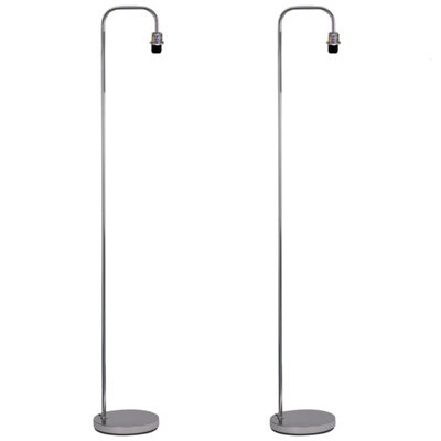 First Choice Lighting Set of 2 Chrome Arched Floor Lamps Base Only