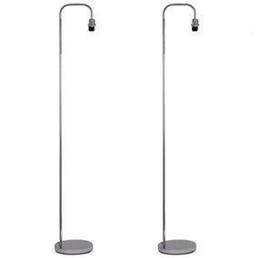 First Choice Lighting Set of 2 Chrome Arched Floor Lamps