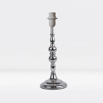 First Choice Lighting Set of 2 Chrome Stick Table Lamp Bases with Decorative Stems