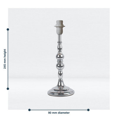 First Choice Lighting Set of 2 Chrome Stick Table Lamp Bases with Decorative Stems