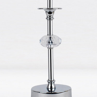 First Choice Lighting Set of 2 Chrome Stick Table Lamp Bases with Facet Details