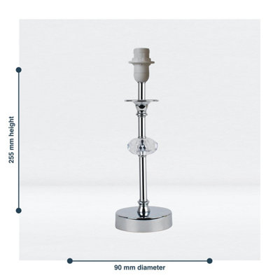 First Choice Lighting Set of 2 Chrome Stick Table Lamp Bases with Facet Details
