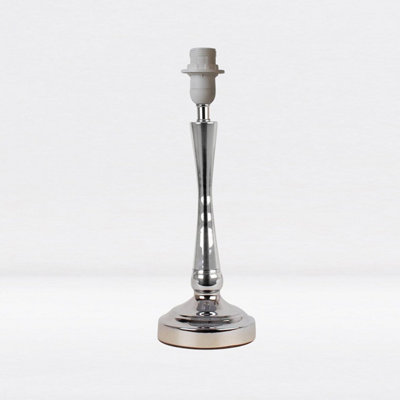 First Choice Lighting Set of 2 Chrome Stick Table Lamp Bases with Stem Detail
