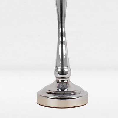 First Choice Lighting Set of 2 Chrome Stick Table Lamp Bases with Stem Detail