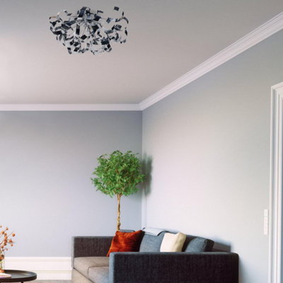 First Choice Lighting Set of 2 Chrome Swirl Ribbon Dome Ceiling Fitting