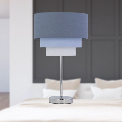 First Choice Lighting Set of 2 Chrome Touch Operated Stick Table Lamp Bases Only