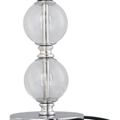 First Choice Lighting Set of 2 Chrome Two Ball Stick Table Lamp Bases Only