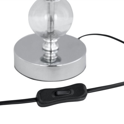 First Choice Lighting Set of 2 Chrome Two Ball Stick Table Lamp Bases Only