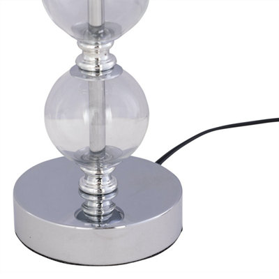 First Choice Lighting Set of 2 Chrome Two Ball Stick Table Lamp Bases Only