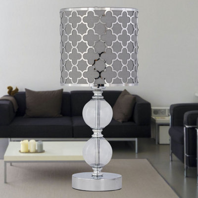 First Choice Lighting Set of 2 Chrome Two Ball Stick Table Lamp Bases Only