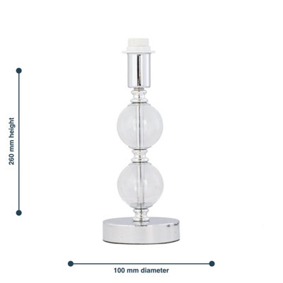 First Choice Lighting Set of 2 Chrome Two Ball Stick Table Lamp Bases Only