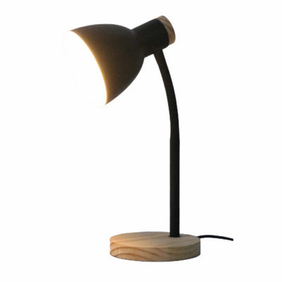 First Choice Lighting Set of 2 Clark Black Wood Task Table Lamps