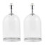 First Choice Lighting Set of 2 Cloche - Clear Glass Chrome Large Base Only Table Lamps
