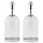 First Choice Lighting Set of 2 Cloche - Clear Glass Chrome Medium Base Only Table Lamps
