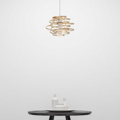 First Choice Lighting Set of 2 Cosmo Gold Easy Fit Metal Pendant Shades