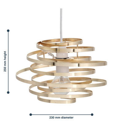 First Choice Lighting Set of 2 Cosmo Gold Easy Fit Metal Pendant Shades