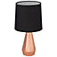 First Choice Lighting Set of 2 Dara Copper Black Touch Table Lamp With Shades