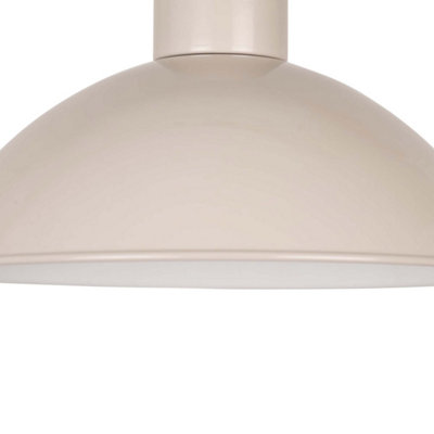 First Choice Lighting Set of 2 Domed Taupe Grey Easy Fit Metal Pendant Shades