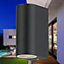 First Choice Lighting Set of 2 Drayton Black Clear Glass 2 Light IP44 Outdoor Wall Washer Lights
