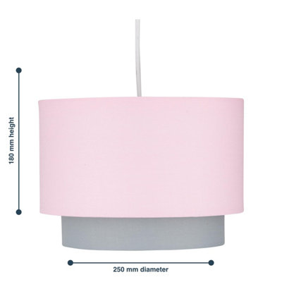 First Choice Lighting Set of 2 Duo Pink Easy Fit Fabric Pendant Shades