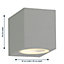 First Choice Lighting Set of 2 Falmouth Grey Clear Glass IP44 Outdoor Wall Washer Lights