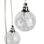 First Choice Lighting Set of 2 Globe Chrome Clear Wire Detailed Glass 5 Light Ceiling Pendant Lights
