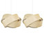 First Choice Lighting - Set of 2 Gold Glitter Twist Easy Fit Pendant Shades