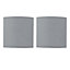 First Choice Lighting Set of 2 Grey Grey 15.5 cm Fabric Shades