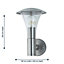 First Choice Lighting Set of 2 Halo Stainless Steel Clear IP44 Outdoor Wall Lights