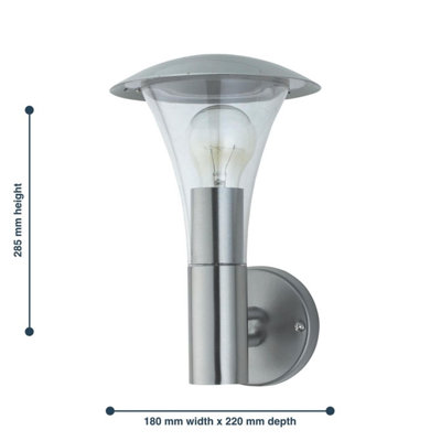 First Choice Lighting Set of 2 Halo Stainless Steel Clear IP44 Outdoor Wall Lights - 5