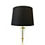 First Choice Lighting Set of 2 Jive Gold Clear Glass Black Touch Table Lamp With Shades