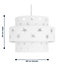 First Choice Lighting Set of 2 Jupiter White Easy Fit Fabric Pendant Shades
