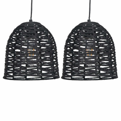 First Choice Lighting Set of 2 Kleo Dark String Pendant Lightshade