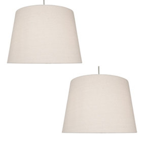 First Choice Lighting Set of 2 Linen Natural Linen 31cm Lightshade for Pendants or Lamps