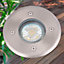 First Choice Lighting Set of 2 Lipa Stainless Steel Clear Glass IP44 Outdoor Ground Lights