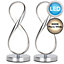 First Choice Lighting Set of 2 Loop - LED Chrome Figure Eight Table Lamps