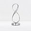 First Choice Lighting Set of 2 Loop - LED Chrome Figure Eight Table Lamps