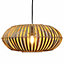 First Choice Lighting Set of 2 Loren Natural Bamboo Easy Fit Fabric Pendant Shades