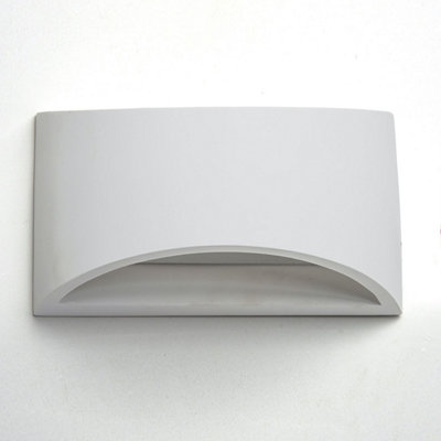 First Choice Lighting Set of 2 Marmo White G9 Plaster Wall Lights