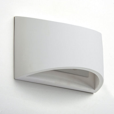 First Choice Lighting Set of 2 Marmo White G9 Plaster Wall Lights